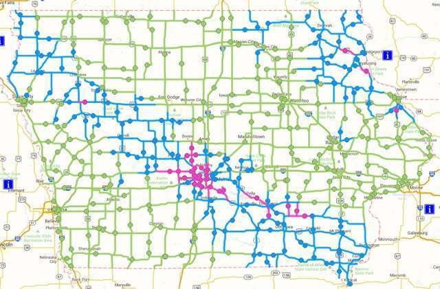 Iowa DOT adds new colors to 511 road conditions map