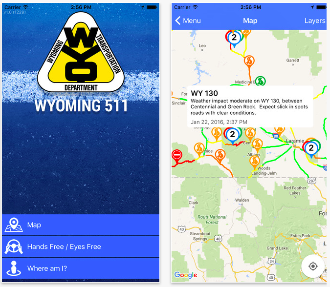 wyoming road and travel conditions map