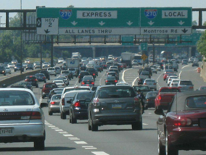 Heavy traffic in Maryland