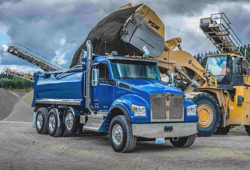 Blue Kenworth T880S Dump Truck