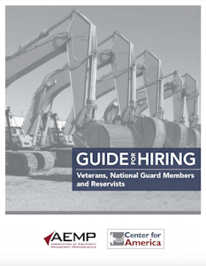 Cover of Center for America and AEMP's Guide for Hiring Veterans, National Guard Members, and Reservists 
