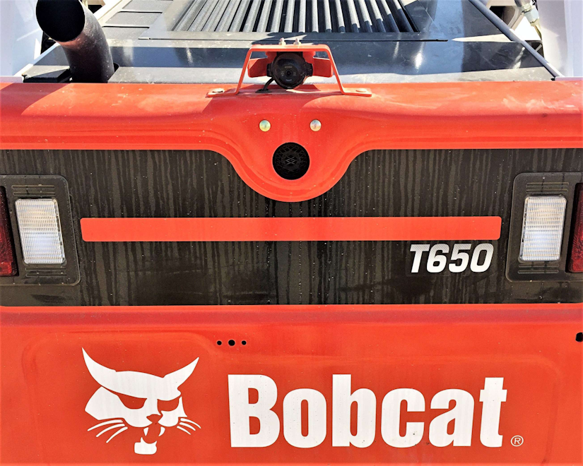 Bobcat rear camera mounted on a T650 Bobcat