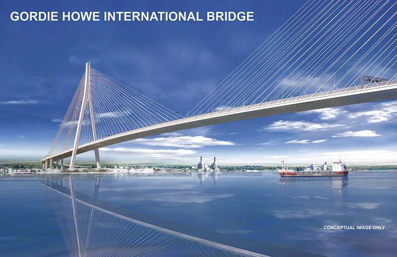 Conceptual image of the Gordie Howe International Bridge 