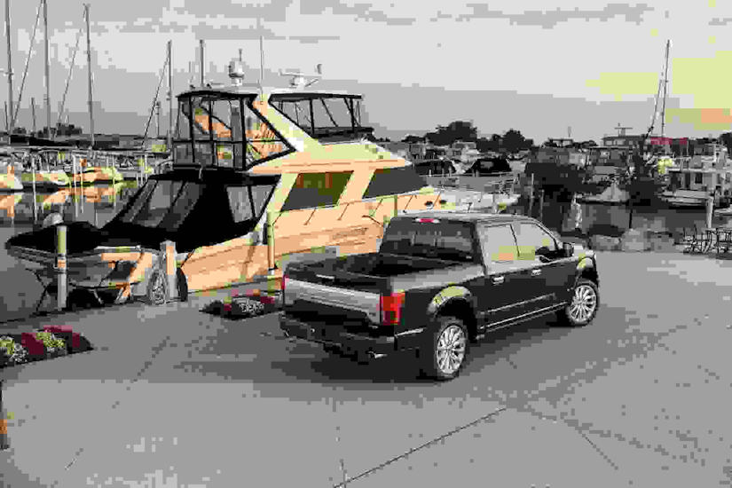 Ford 2019 F-150 Limited next to a boat