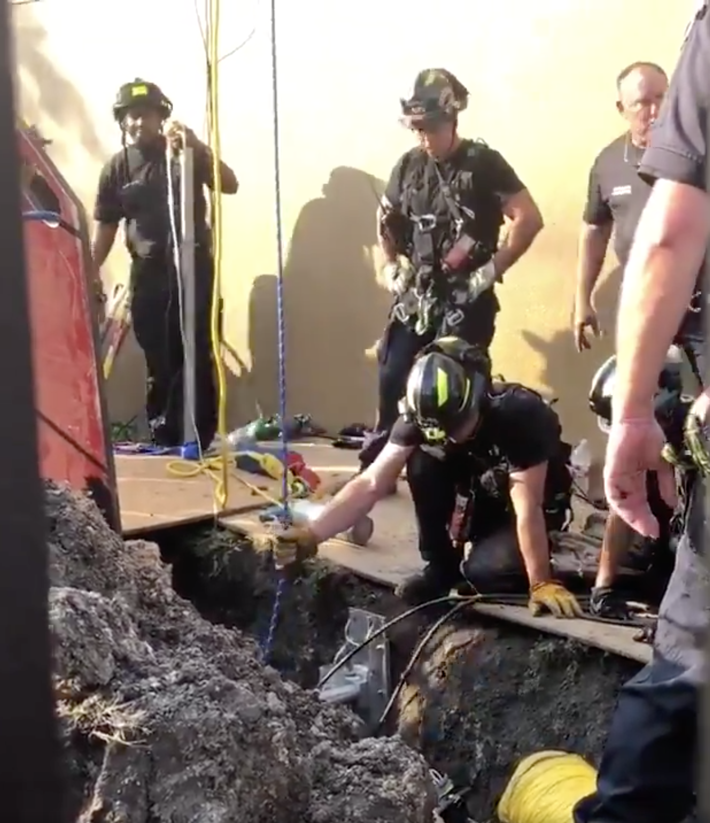 houston fire dept trench collapse rescue