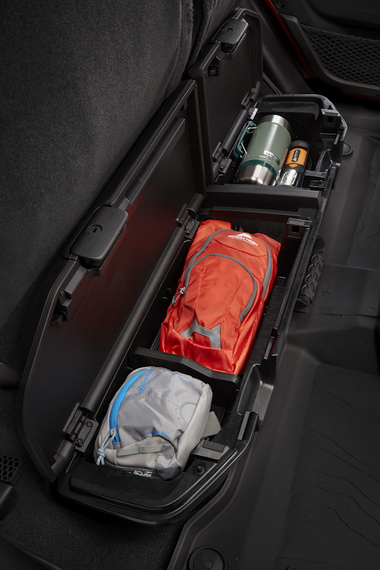 Storage compartment inside 2020 Jeep Gladiator