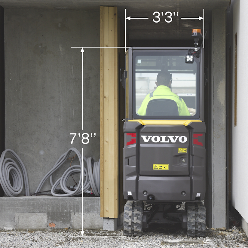 Measurements of Volvo Compact Excavator