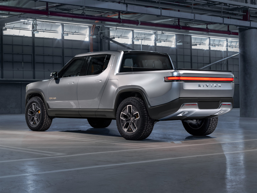 Rivian R1T™ All-Electric Truck side and tailgate
