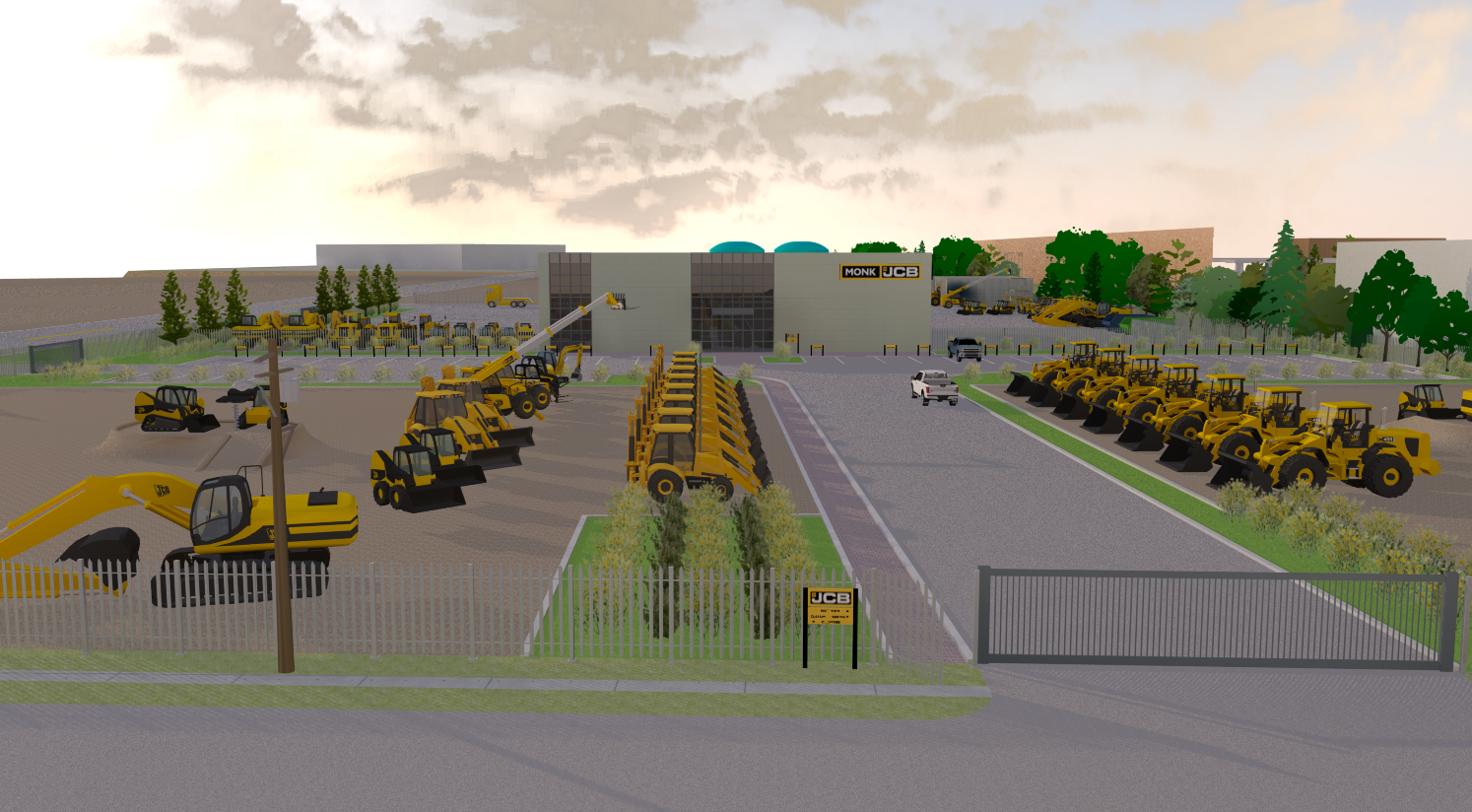 rendered image of Monk JCB facility
