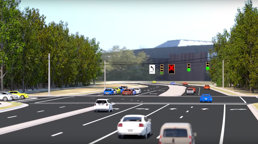 dynamic left-lane intersection graphic for NCDOT