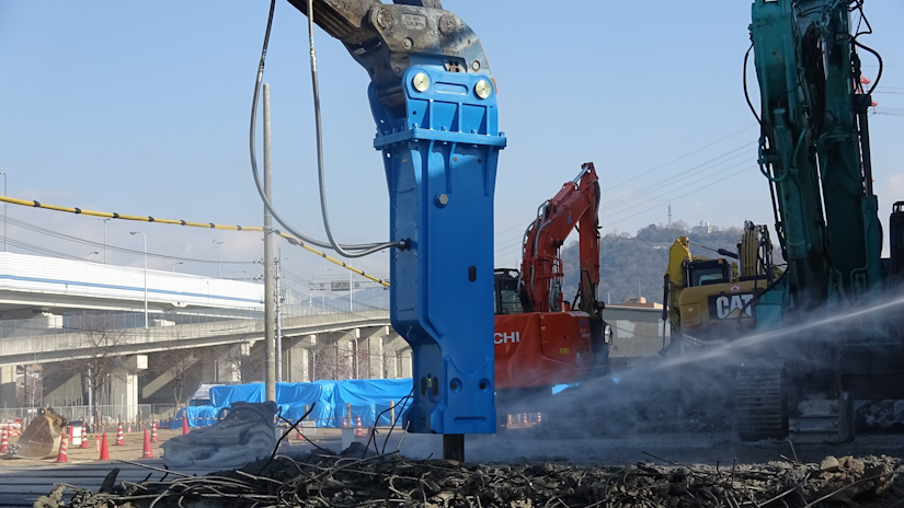 Okada Top 1000J 2 hydraulic hammer excavator