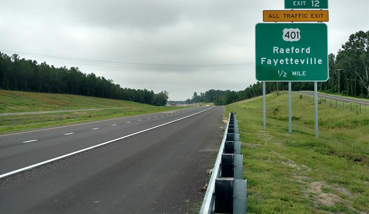 Fayetteville Outer Loop exit 12 sign