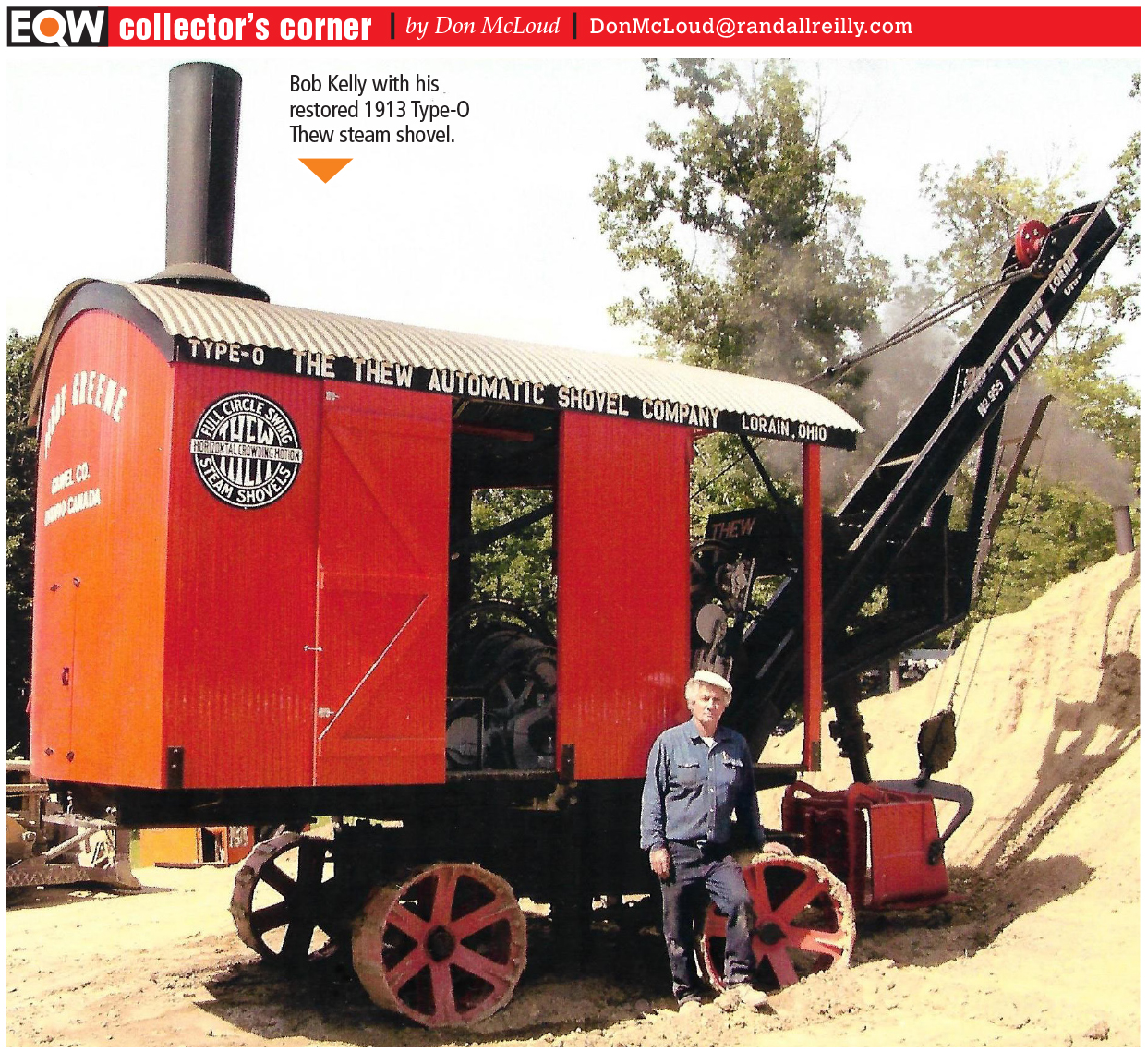Bob Kelly with restored 1913 Type-O Thew steam shovel