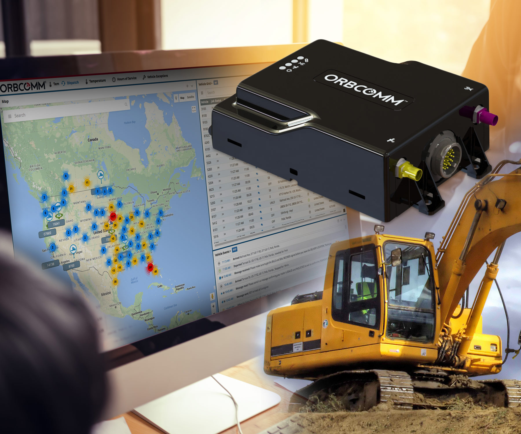 Orbcomm telematics device and online platform