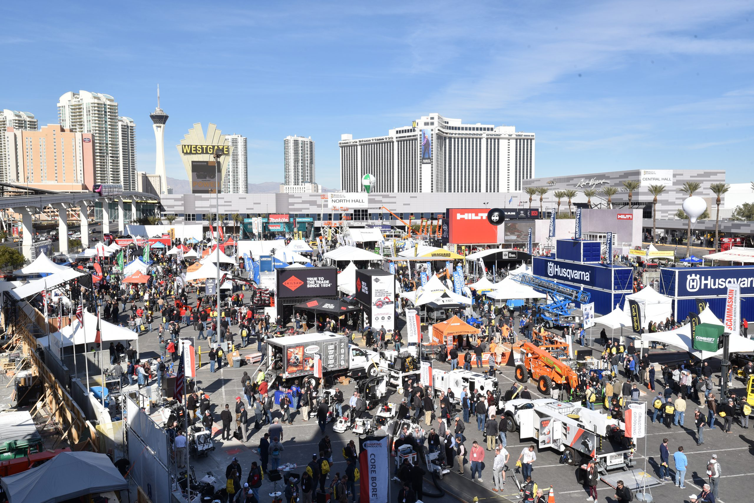 Aerial view of World of Concrete 2020 